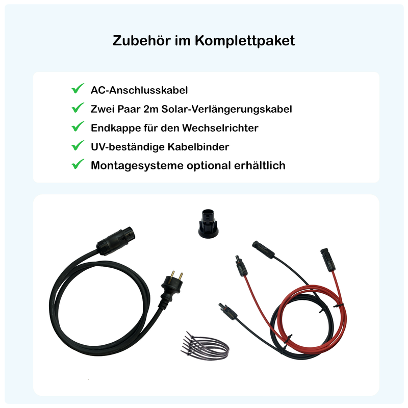 pluginPV 1200 Premium (3 Module) - Mini-Solaranlage - 1200 Watt / 1200 Watt Peak - Hoymiles / Meyer Burger (Black Frame)