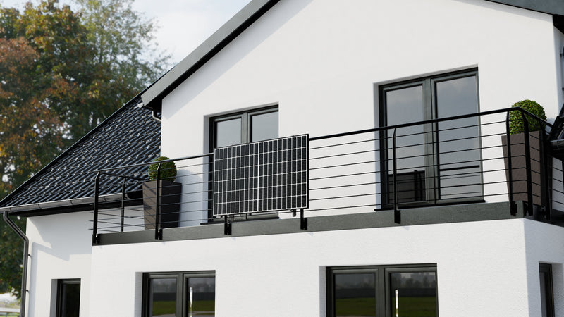 Balkonkraftwerk pluginPV 400 Balcony 45° für Gitterbalkon oder Geländer