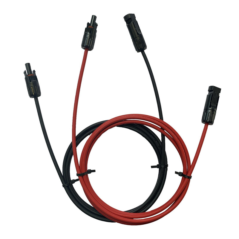 3 Meter Solarkabel / DC-Verlängerungskabel 4mm² mit MC4-Stecker - Set 2 Kabel (rot + schwarz)