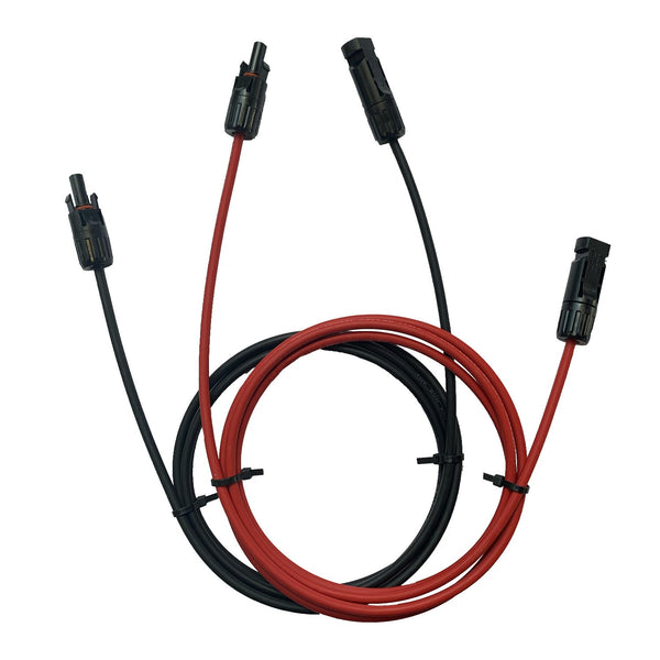 1 Meter Solarkabel / DC-Verlängerungskabel 4mm² mit MC4-Stecker - Set 2 Kabel (rot + schwarz)