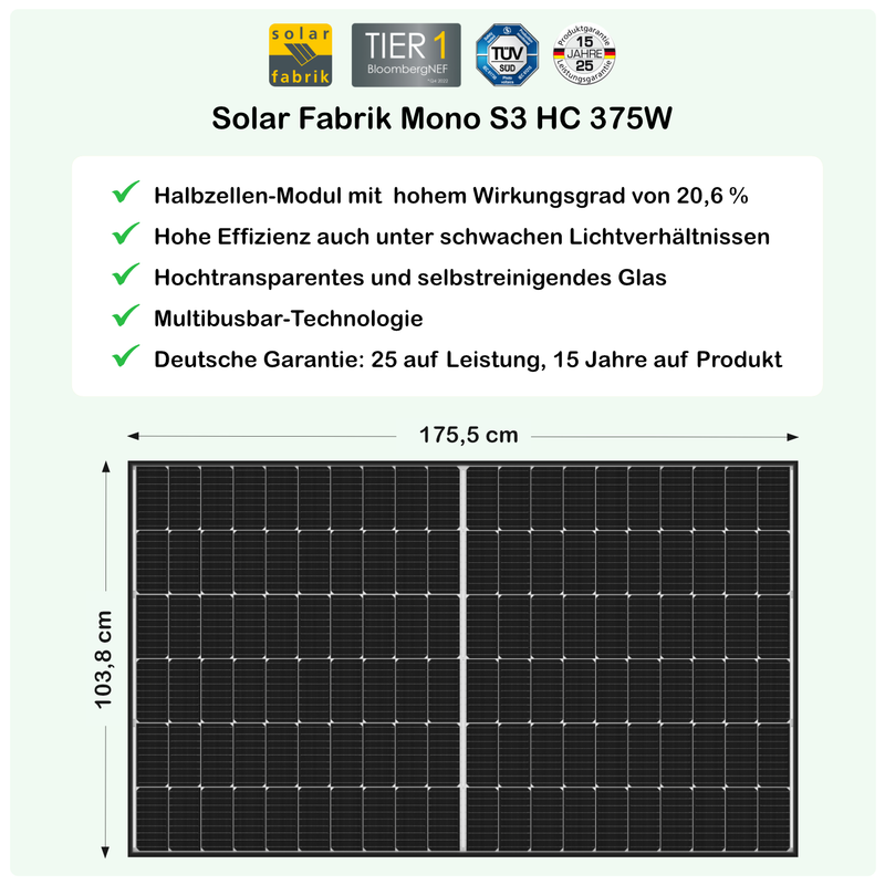 Balkonkraftwerk - pluginPV 600 Roof für Bitumendach (Einzelmontage)