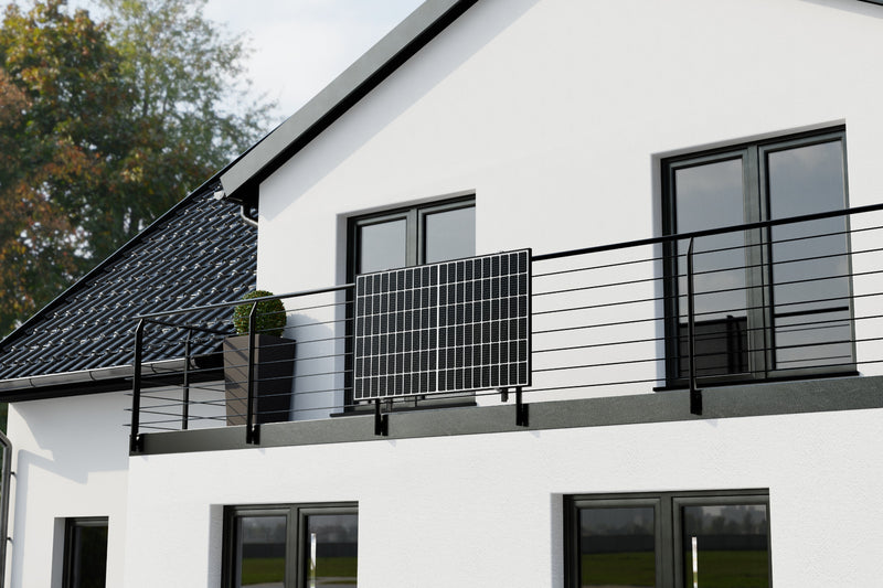 Montageset für 1 Solarmodul - Halterung Gitterbalkon oder Geländer - ohne Anstellwinkel
