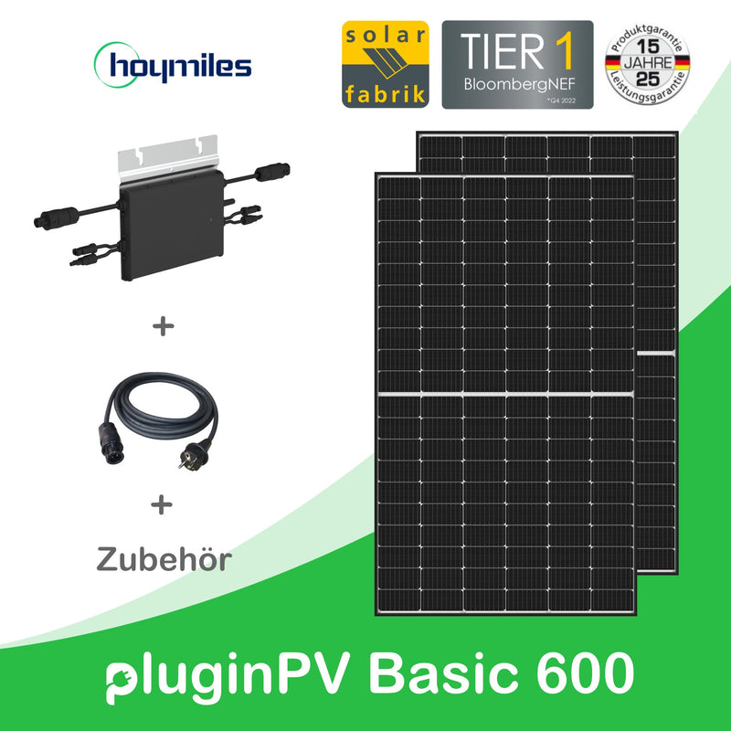 Shopping-Deal mit inFranken.de - Balkonkraftwerk - 600 Watt / 750 Watt Peak - Hoymiles / Solar-Fabrik (2 Module)