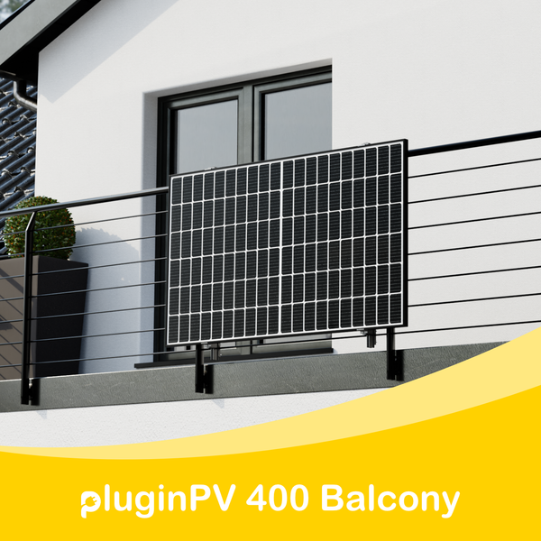 Balkonkraftwerk pluginPV 400 Balcony für Gitterbalkon oder Geländer
