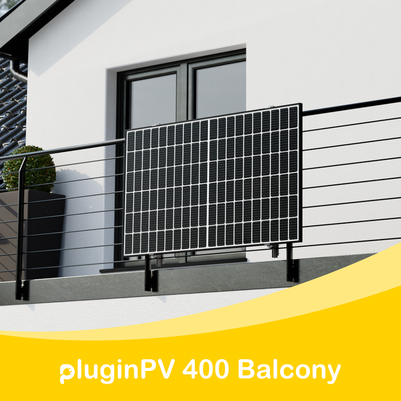 Balkonkraftwerk pluginPV 400 Balcony für Gitterbalkon oder Geländer