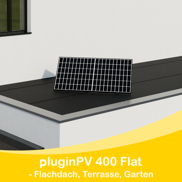 Balkonkraftwerk pluginPV 400 Flat für Flachdach