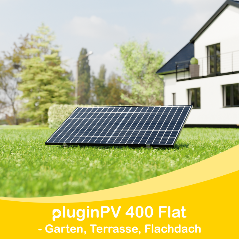 Balkonkraftwerk pluginPV 400 Flat für Garten & Terrasse