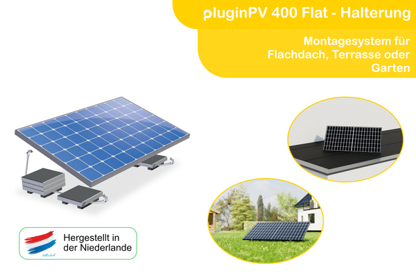 Montageset für 1 Solarmodul - Halterung Flachdach, Terrasse oder Garten - mit Aufständerung 17° / ValkBox 3