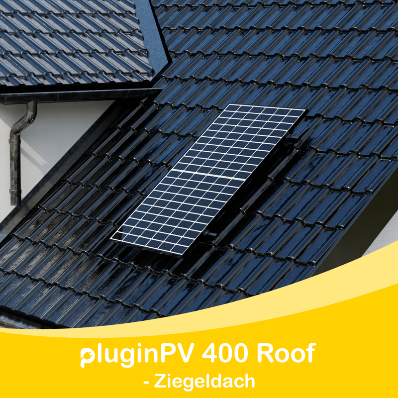 Balkonkraftwerk pluginPV 400 Roof für Ziegeldach