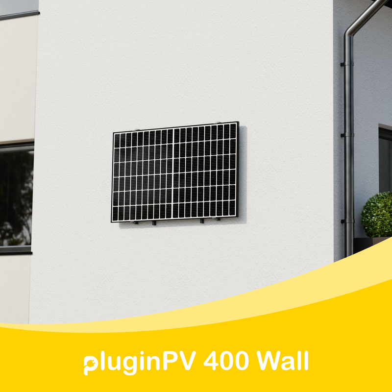 Balkonkraftwerk pluginPV 400 Wall für Fassade oder Betonbalkon