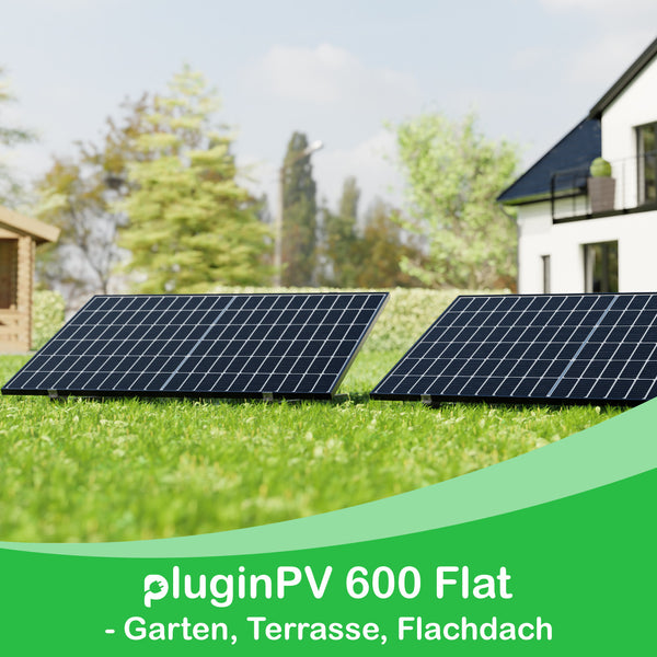 Balkonkraftwerk - pluginPV 600 Flat für Garten & Terrasse