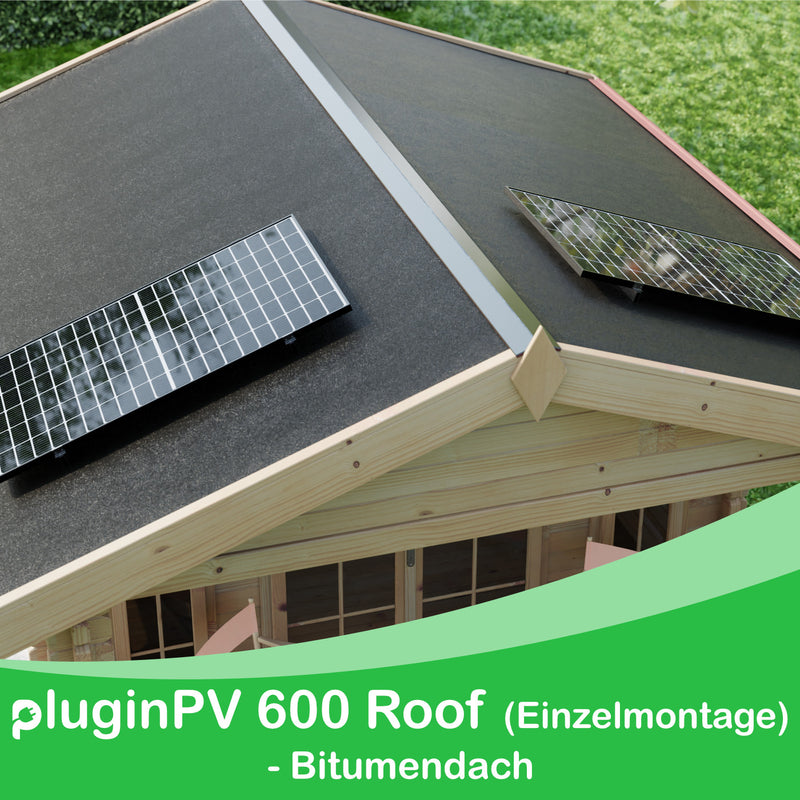 Balkonkraftwerk - pluginPV 600 Roof für Bitumendach (Einzelmontage)
