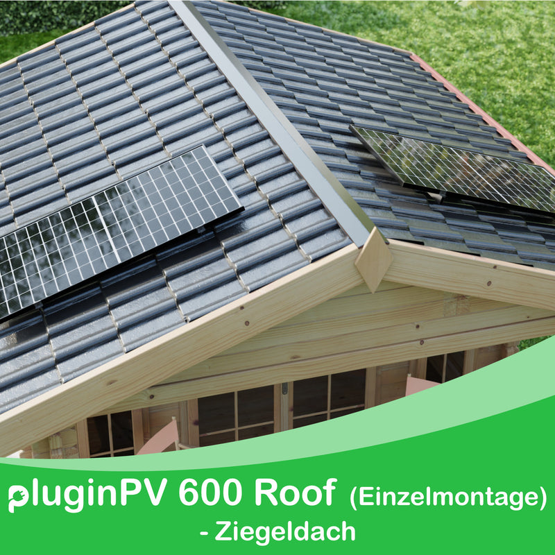 Balkonkraftwerk - pluginPV 600 Roof für Ziegeldach (Einzelmontage)