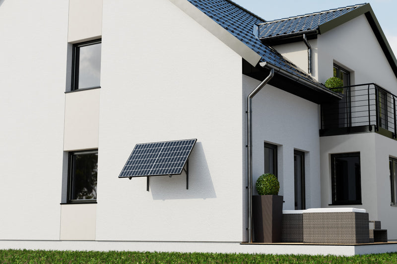 Montageset für 1 Solarmodul - Halterung Fassade oder Wand - mit Anstellwinkel 18°-43°